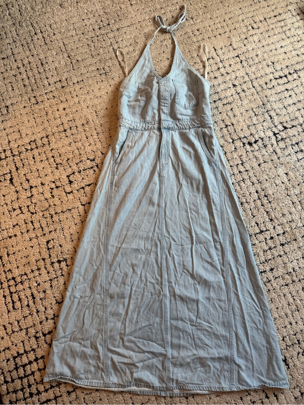 Denim Halter Maxi Dress